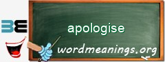 WordMeaning blackboard for apologise